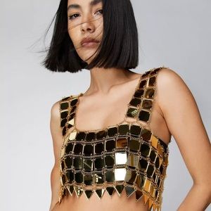 Square Disc Chainmail Cami Top